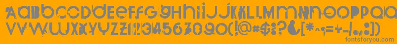 フォントBurnout – オレンジの背景に灰色の文字