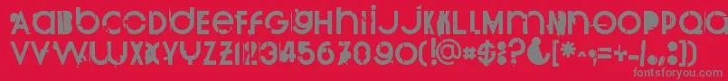 フォントBurnout – 赤い背景に灰色の文字