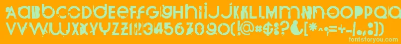 Burnout Font – Green Fonts on Orange Background