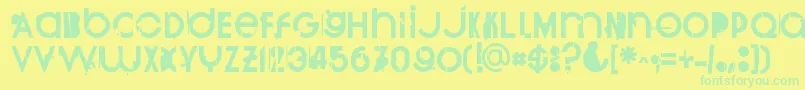 Burnout Font – Green Fonts on Yellow Background