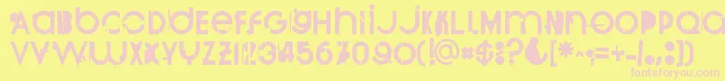 Burnout Font – Pink Fonts on Yellow Background