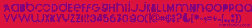 Burnout Font – Purple Fonts on Red Background