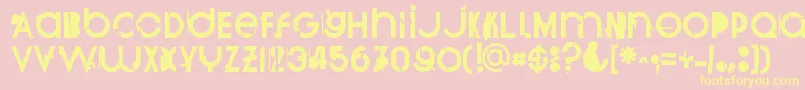 Burnout Font – Yellow Fonts on Pink Background