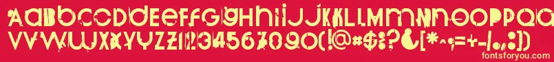 フォントBurnout – 黄色の文字、赤い背景