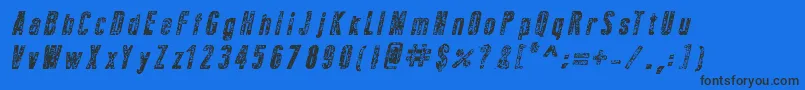 NewPressErodedBoldItalic-fontti – mustat fontit sinisellä taustalla