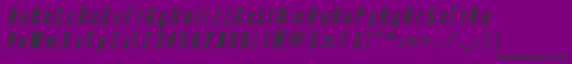 NewPressErodedBoldItalic-fontti – mustat fontit violetilla taustalla