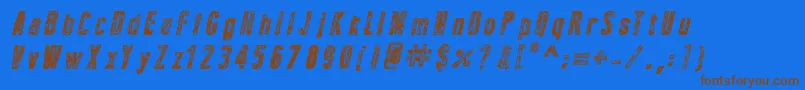 NewPressErodedBoldItalic Font – Brown Fonts on Blue Background