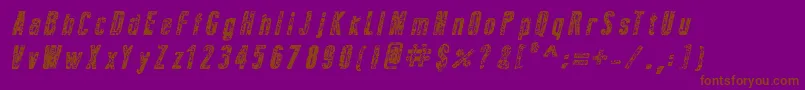 Шрифт NewPressErodedBoldItalic – коричневые шрифты на фиолетовом фоне