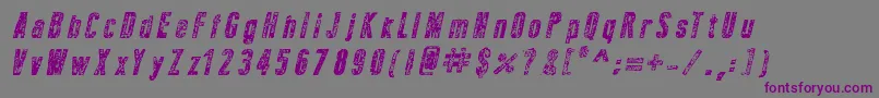 NewPressErodedBoldItalic Font – Purple Fonts on Gray Background