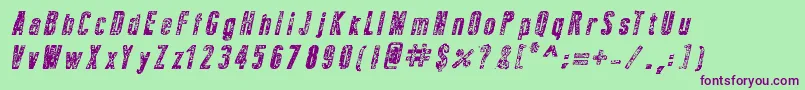 NewPressErodedBoldItalic Font – Purple Fonts on Green Background