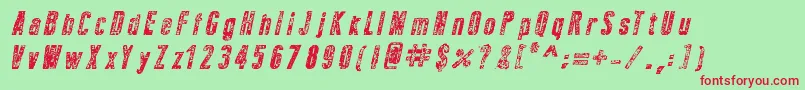 NewPressErodedBoldItalic Font – Red Fonts on Green Background