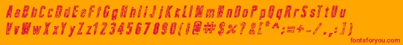 NewPressErodedBoldItalic Font – Red Fonts on Orange Background