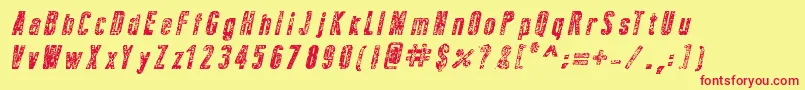 More about NewPressErodedBoldItalic Font NewPressErodedBoldItalic Font – Red Fonts on Yellow Background