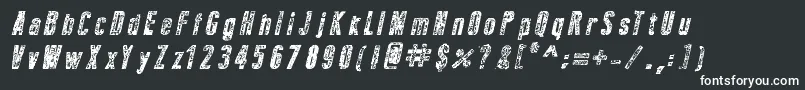 Шрифт NewPressErodedBoldItalic – белые шрифты на чёрном фоне