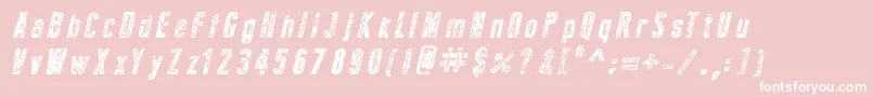 NewPressErodedBoldItalic Font – White Fonts on Pink Background