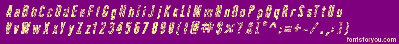 NewPressErodedBoldItalic Font – Yellow Fonts on Purple Background