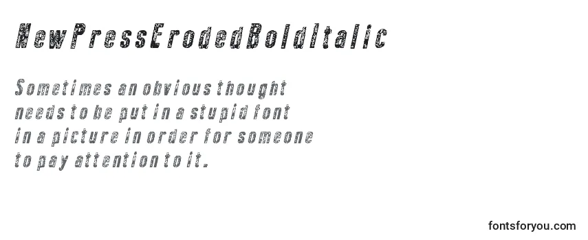NewPressErodedBoldItalic Font