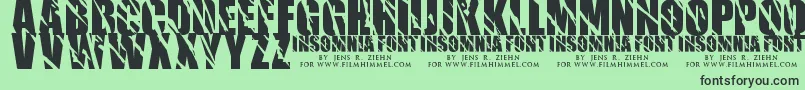 Insomnia1 Font – Black Fonts on Green Background