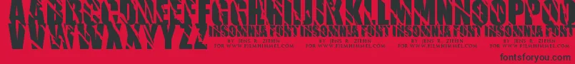 Insomnia1 Font – Black Fonts on Red Background