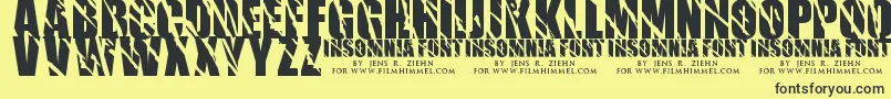 Insomnia1 Font – Black Fonts on Yellow Background