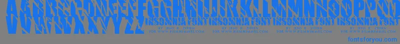 Insomnia1 Font – Blue Fonts on Gray Background