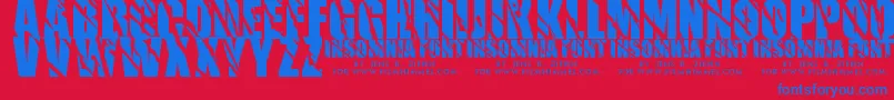 Insomnia1 Font – Blue Fonts on Red Background