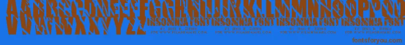 Insomnia1 Font – Brown Fonts on Blue Background