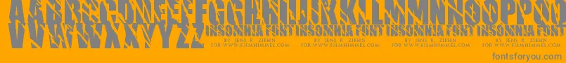 Insomnia1-Schriftart – Graue Schriften auf orangefarbenem Hintergrund