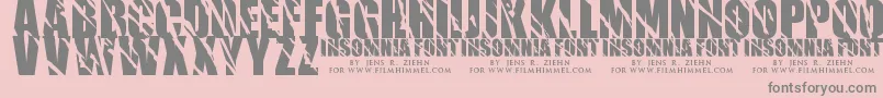 Insomnia1 Font – Gray Fonts on Pink Background