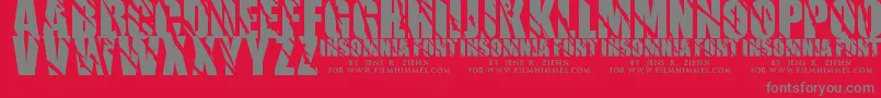 Insomnia1 Font – Gray Fonts on Red Background