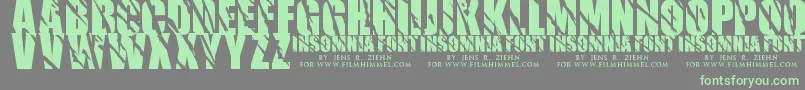 Insomnia1 Font – Green Fonts on Gray Background