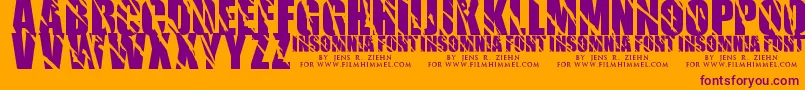 Insomnia1 Font – Purple Fonts on Orange Background