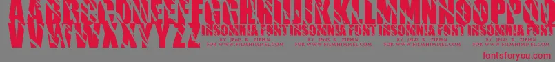 Insomnia1 Font – Red Fonts on Gray Background