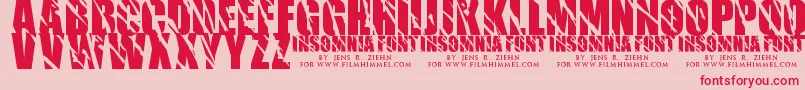 Insomnia1 Font – Red Fonts on Pink Background