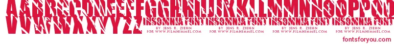 Шрифт Insomnia1 – красные шрифты на белом фоне