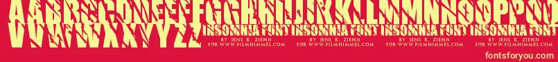 Insomnia1 Font – Yellow Fonts on Red Background