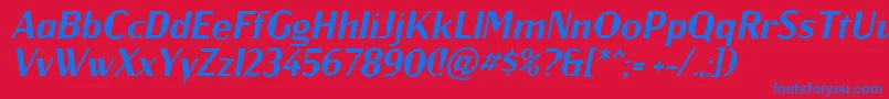 Jagzi Font – Blue Fonts on Red Background