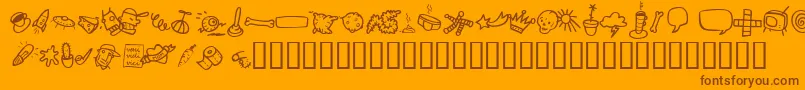AtmanDi-Schriftart – Braune Schriften auf orangefarbenem Hintergrund