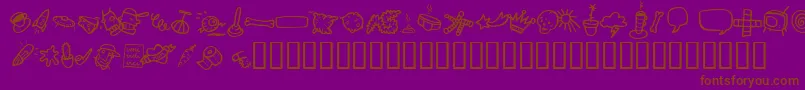 AtmanDi-Schriftart – Braune Schriften auf violettem Hintergrund