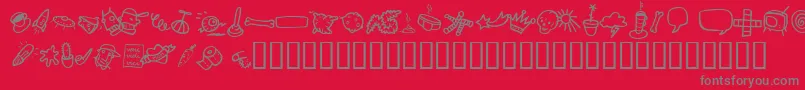 AtmanDi-fontti – harmaat kirjasimet punaisella taustalla