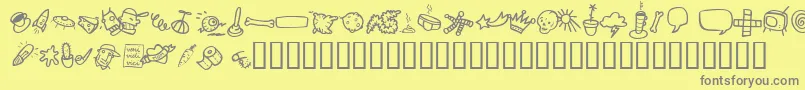 AtmanDi-Schriftart – Graue Schriften auf gelbem Hintergrund