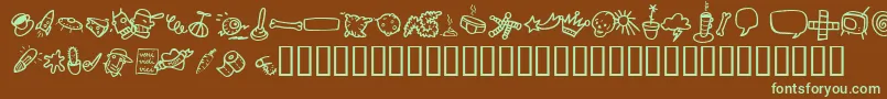 AtmanDi-fontti – vihreät fontit ruskealla taustalla