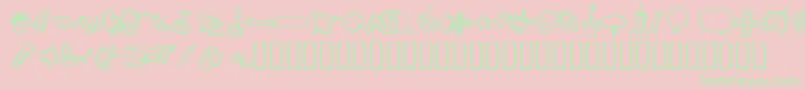 フォントAtmanDi – ピンクの背景に緑の文字
