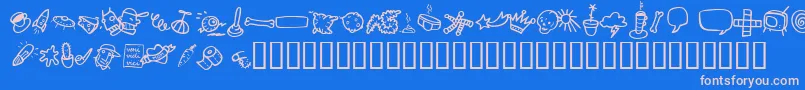 AtmanDi Font – Pink Fonts on Blue Background