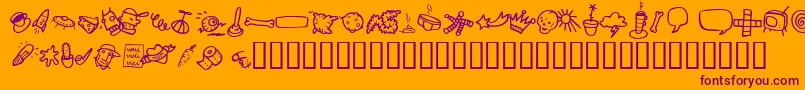 AtmanDi-Schriftart – Violette Schriften auf orangefarbenem Hintergrund
