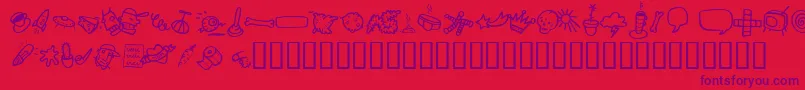 AtmanDi-Schriftart – Violette Schriften auf rotem Hintergrund