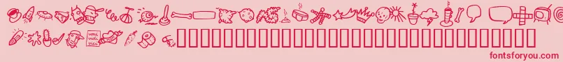フォントAtmanDi – ピンクの背景に赤い文字