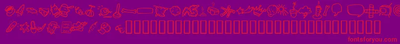 AtmanDi-Schriftart – Rote Schriften auf violettem Hintergrund