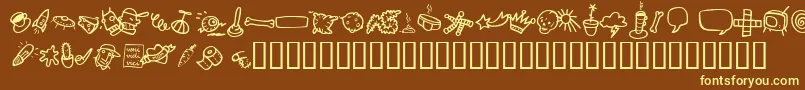 AtmanDi-fontti – keltaiset fontit ruskealla taustalla