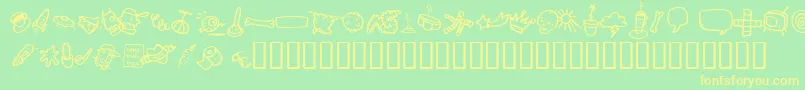 AtmanDi-fontti – keltaiset fontit vihreällä taustalla